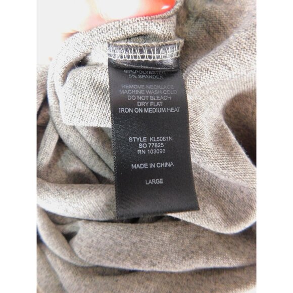 Discreet Dress Womens Large Gray Ruched Side Drawstring 3/4 Sleeve KL5081N - Picture 14 of 14